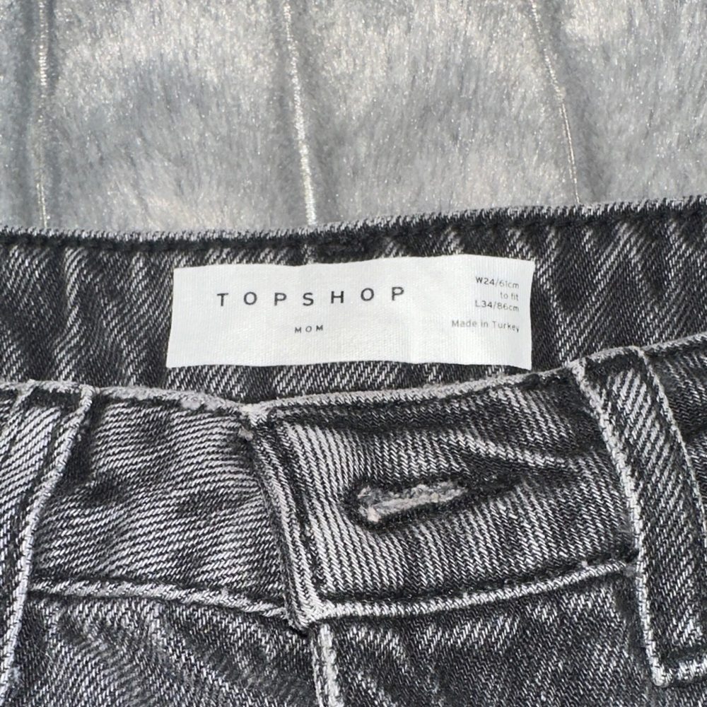 Topshop Gray Mom Jeans